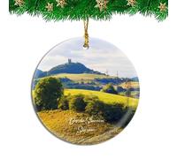 Ornamento In Ceramica Banska Stiavnica Slovakia Printed Travel Natale Ciondolo Alta Qualità Decorazione Per Albero Di Natale Ideale Addobbi Natalizi Per Festa Cerimonia Esterno 7.3CM