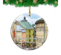 Ornamento In Ceramica Banska Stiavnica Slovakia Printed Travel Natale Ciondolo Personalizzate Decorazione Per Albero Di Natale Rimovibile Addobbi Natalizi Per Cerimonia Festa Interno 7.3CM