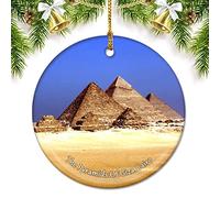 Ornamento In Ceramica Egypt The Pyramids Of Giza Cairo Appeso Ornamento Personalizzate Ornements D'Arbre De Noël Alta Qualità Pendentifs Décoration Per Esterno Bambini Festa 7.3CM