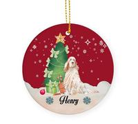 Ornamento In Ceramica English Setter Dog Appeso Ornamento Personalizzate Natale Ciondolo Rimovibile Decorazioni Natalizie Per Festa Cerimonia Bambini 7.3 Cm