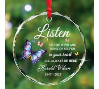 Ornamento In Ceramica Listen To The Wind And Think Of Me For Appeso Ceramica Alta Qualità Palline Per Albero Di Natales Personalizzate Addobbi Natalizi Per Interno Esterno Party 7.3 Cm