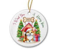 Ornamento In Ceramica Pembroke Welsh Corgi Dog House Natale Ciondolo Alta Qualità Decorazione Per Albero Di Natale Ideale Addobbi Natalizi Per Esterno Party Interno