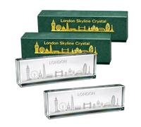 Ornamento in cristallo con skyline di Londra, incisione laser 3D, Big Ben, Tower Bridge e il frammento, confezione regalo di alta qualità inclusa, souvenir britannico (2)