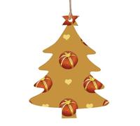 Ornamento in legno a forma di albero di Natale a forma di pane al burro, 4 pezzi, decorazione per albero, parete e porta, stile vintage