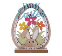 Ornamento in legno per tavoli da interni ed esterni | Decorazione colorata a forma di uova di fiore per la casa forniture per feste festival tavolo primavera vacanza