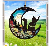 Ornamento in memoria per gatti,Nome e razza del gatto personalizzati,Regalo per gli amanti dei gatti in lutto per la perdita di un animale domestico,Ornamento acrilico colorato da 5,4 pollici