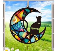 Ornamento in memoria per gatti,Nome e razza del gatto personalizzati,Regalo per gli amanti dei gatti in lutto per la perdita di un animale domestico,Ornamento acrilico colorato da 5,4 pollici