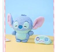 Ornamento in peluche doppio Stitch Sweet Dream Disney: materiale morbido, dettagli della maschera per gli occhi e del sacco a pelo, design doppio carino, decorazione per borsa/portachiavi (1 pezzo) Ta