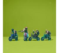 Ornamento in resina con motociclisti in scala 1:64 per il layout della