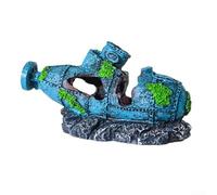 Ornamento in resina per acquario, nave da guerra con camere di ventilazione, progettato per migliorare l'ambiente dell'acquario e fornire aree di nuoto sicure (sottomarini piccoli)