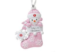 Ornamento in resina per il primo Natale del 2025, ricordo personalizzato fai da te per custodire le tradizioni natalizie (calzini rosa)