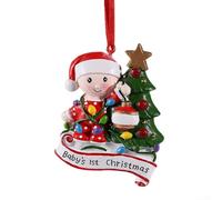 Ornamento in resina per il primo Natale del bambino, ricordo personalizzato fai da te per custodire le tradizioni natalizie (bambino rosso)