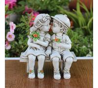 Ornamento in Resina Statue Da Ragazzo E Ragazza Che Bacia per La Fattoria Del