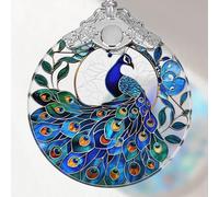 Ornamento in vetro colorato pavone, ornamenti di Natale, decorazioni per albero di Natale, decorazione natalizia pavone, ornamenti di pavone per albero di Natale, regali di festa, idee di scambio