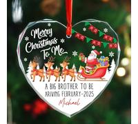 Ornamento in vetro con nome personalizzato, con scritta in inglese "A Big Brother to Be Christmas", decorazione per albero di Natale, regalo di buon Natale per i nuovi fratelli, ornamenti per bambini
