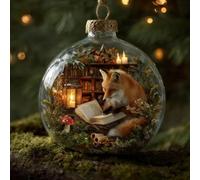 Ornamento in vetro di cristallo della collezione 2026 delle meraviglie della fauna selvatica, vivide decorazioni 3D a forma di animale giocoso, decorazione invernale di lusso per albero di Natale