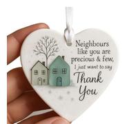 Ornamento in vetro marino a forma di cuore, in acrilico 2D, per vicini, regalo di ringraziamento unico per buoni vicini (stile A)