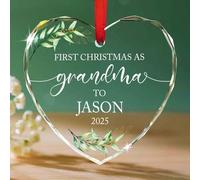 Ornamento in vetro personalizzato per la prima volta della nonna, ornamento personalizzato per la prima volta della nonna, regalo per il primo Natale come ricordo della nonna, regalo per le neo nonne