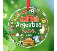 Ornamento in vetro personalizzato per le vacanze in Argentina 2025, ornamenti paesaggistici argentini da appendere, ornamento souvenir di viaggio argentino personalizzato con nome, regali ricordo di
