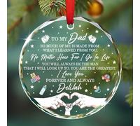 Ornamento in vetro personalizzato per papà Natale 2025, con scritta in inglese "to My Dad I Love You Forever and Always Christmas", regalo di Natale per papà con nome personalizzato per il papà
