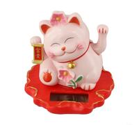 Ornamento invitante a forma di gatto fortunato, alimentato dalla luce solare per ottimizzare gli sforzi di attrazione della ricchezza (2312-rosa)