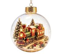 Ornamento luminoso per storie di Natale, mini scena natalizia illuminata a | Ornamento di Diorama natalizio in acrilico trasparente con luce calda, pallina pronta da appendere o autoportante per la