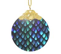 Ornamento magico della palla di Natale del modello delle squame del drago 3d con il gancio, decorazione di vetro da 3,3 pollici con stampa completa dell'involucro