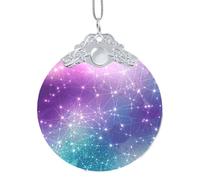 Ornamento magico della palla di Natale dello spazio con il gancio, decorazione di vetro a 3,3 pollici con stampa completa dell'involucro