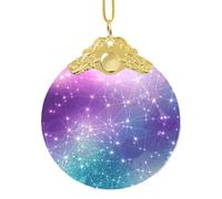 Ornamento magico della palla di Natale dello spazio con il gancio, decorazione di vetro a 3,3 pollici con stampa completa dell'involucro