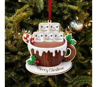 Ornamento natalizie personalizzate per tazze da caffè, ornamento natalizie in legno con testo personalizzato, decorazioni per la casa per le vacanze invernali e decorazioni natalizie