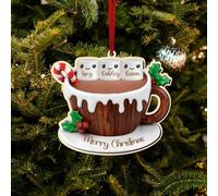 Ornamento natalizie personalizzate per tazze da caffè, ornamento natalizie in legno con testo personalizzato, decorazioni per la casa per le vacanze invernali e decorazioni natalizie