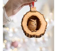 Ornamento natalizio 2025 a forma di animale della foresta, 2D, in acrilico, piatto, per albero di Natale, animali del bosco, simpatico, decorazione natalizia da appendere per famiglia, amici