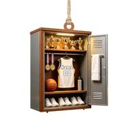 Ornamento natalizio 2D piatto in acrilico, con nome personalizzato e numero uniforme, armadietto con atleta con palla in jersey, decorazione natalizia, regalo per gli amanti del basket
