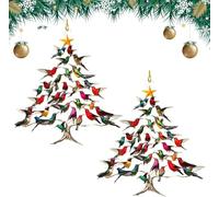 Ornamento natalizio a colibrì 2025, decorazione natalizia colorata per albero di Natale, ornamento da appendere per Natale, colibrì invernali, decorazione per la casa per gli amanti degli uccelli