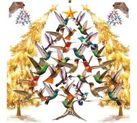 Ornamento natalizio a colibrì, decorazione colorata per albero di Natale, colibrì, ornamento per albero di Natale, in acrilico su entrambi i lati, impilabile con colibrì, per gli amanti degli uccelli