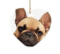 Ornamento natalizio a forma di bulldog francese, decorazione per albero di Natale, calza della Befana, idea regalo per gli amici