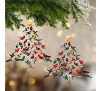 Ornamento natalizio a forma di colibrì, decorazione for la casa a forma di colibrì colorato in acrilico 2D, ornamento for l'albero di Natale a forma di colibrì, for gli amanti dei colibrì(2pcs)