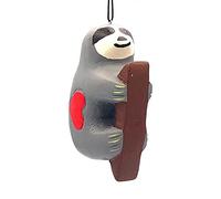 Ornamento natalizio a forma di cuore di bradipo da appendere, decorazioni per albero di Natale, in legno di balsa fatto a mano