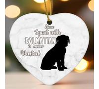 Ornamento natalizio a forma di cuore piatto, in ceramica, per albero di Natale, con scritta "Time Spent with Dog Is Never Wasted", idea regalo per Natale