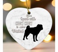 Ornamento natalizio a forma di cuore piatto, in ceramica, per albero di Natale, con scritta "Time Spent with Dog Is Never Wasted", idea regalo per Natale
