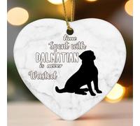 Ornamento natalizio a forma di cuore piatto, in ceramica, per albero di Natale, con scritta "Time Spent with Dog Is Never Wasted", idea regalo per Natale