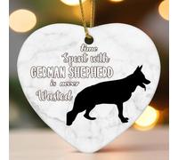 Ornamento natalizio a forma di cuore piatto, in ceramica, per albero di Natale, con scritta "Time Spent with Dog Is Never Wasted", idea regalo per Natale