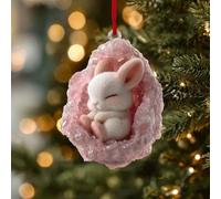 Ornamento natalizio a forma di gufo, decorazione da appendere all'albero di Natale 2025, con stampa 2D in acrilico, decorazione da appendere alla foresta per feste di Natale in casa
