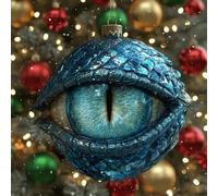 Ornamento natalizio a forma di occhio di drago, ornamento per albero di Natale, decorazione fantasy, occhio di ragone di D-ragon, ornamento rotondo per albero di Natale, regalo di Natale gotico per