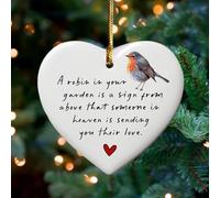 Ornamento natalizio a forma di pettirosso in giardino, regalo di simpatia con pettirosso, lutto per la perdita, regalo commemorativo per la perdita della famiglia, decorazione natalizia con