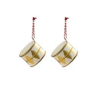 Ornamento natalizio a forma di tamburo in stile nordico, realizzato in ferro per una decorazione natalizia robusta e di lunga durata su alberi e altri spazi (C)