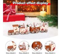 Ornamento natalizio a forma di treno in legno, pupazzo di neve per camino,