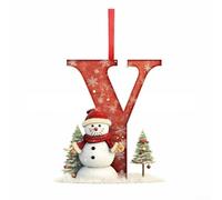 Ornamento Natalizio Acrilico Personalizzato 8cm Lettere A-Z Appendibile | Materiale acrilico leggero con nastro incluso adatto per decorazioni festive e tavole creative personalizzazione iniziali