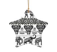 Ornamento natalizio con elefante bohémien, decorazione per albero di Natale, calza della Befana, idea regalo festiva, regalo per gli amici