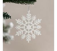 Ornamento natalizio con glitter smerigliato - Decorazione singola da appendere con tema invernale gelido per albero di Natale, casa, decorazione finestra (1, fiocco di neve poligonale)